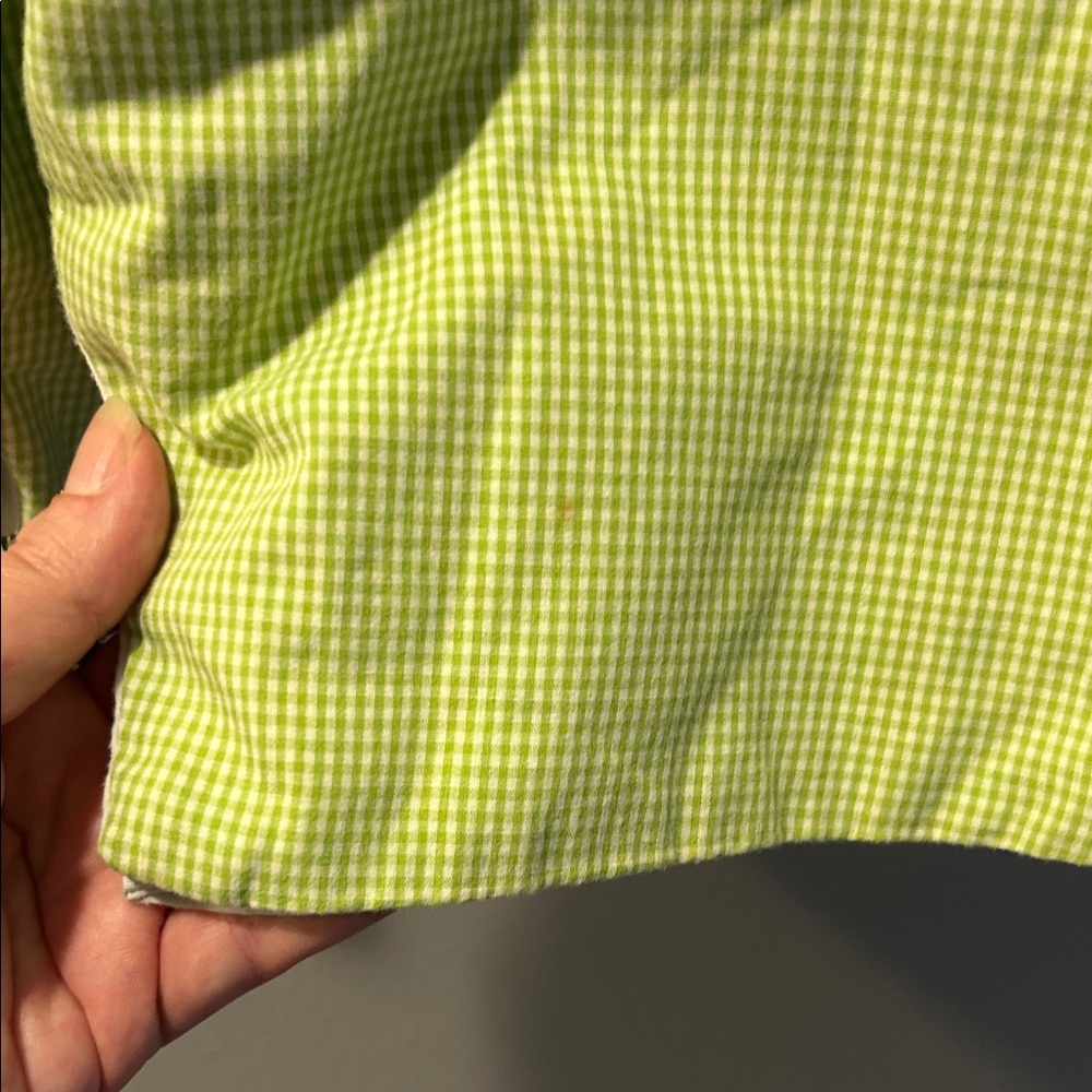 Candyland Green Gingham Smocked Owls John John - Picture 6 of 6